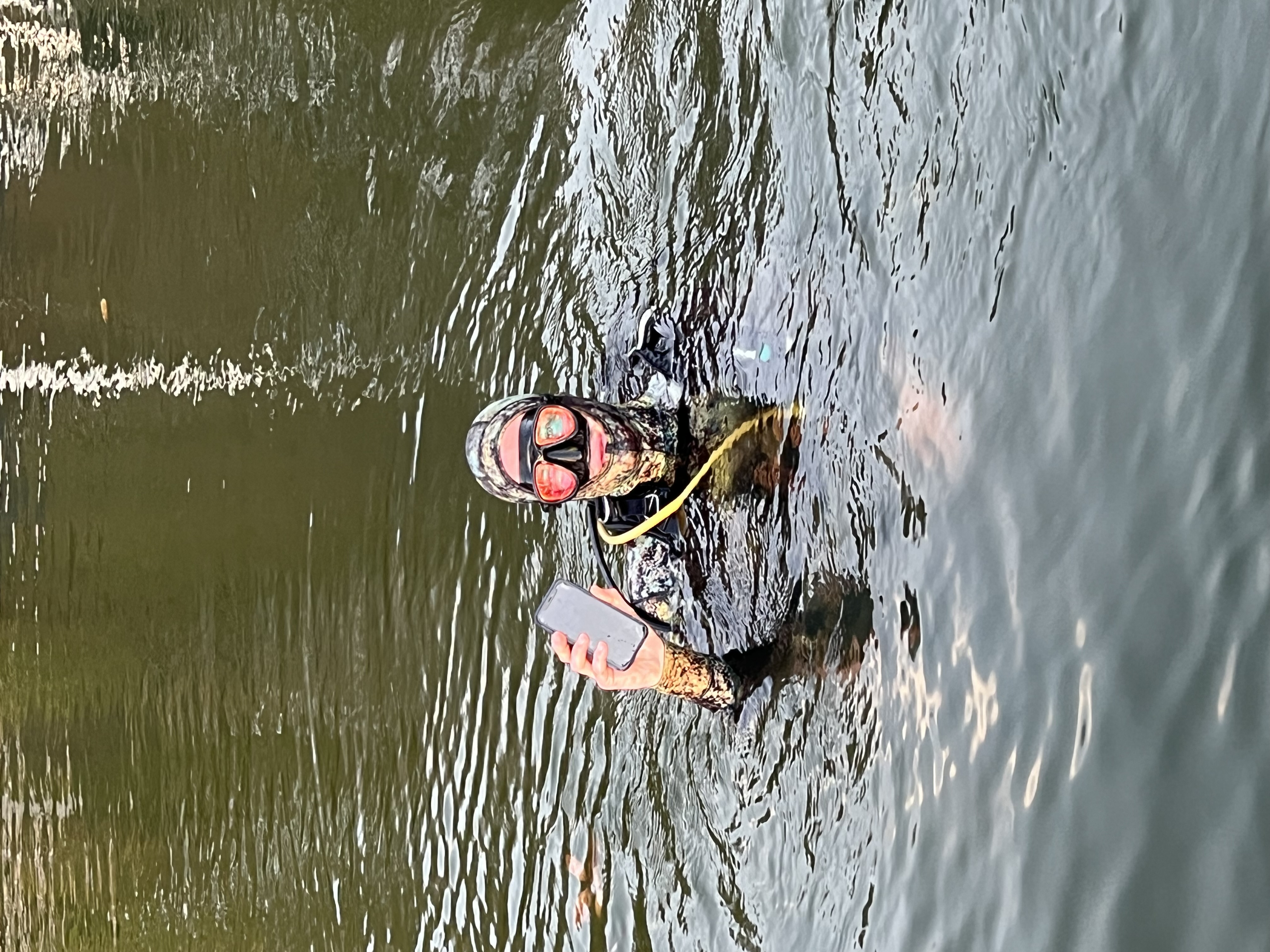 Phone recovery action shot, Lake Norman