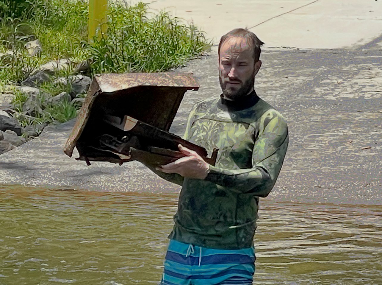 Empty cash register pulled from the bottom of Lake Norman
